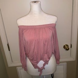 Fashion nova off shoulder long sleeve crop top